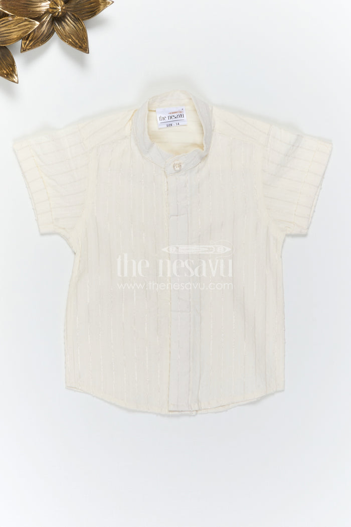 The Nesavu Boys Cotton Shirt Boys Cotton Shirt for Festive Days and Smart Casual Wear Nesavu Nesavu Boys Cotton Dobby Shirt For Festive Days And Smart Casual Wear With Breathable Textured Fabric