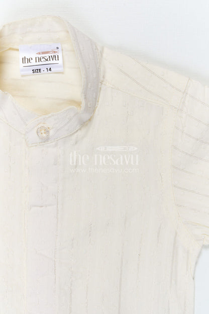 The Nesavu Boys Cotton Shirt Boys Cotton Shirt for Festive Days and Smart Casual Wear Nesavu Nesavu Boys Cotton Dobby Shirt For Festive Days And Smart Casual Wear With Breathable Textured Fabric