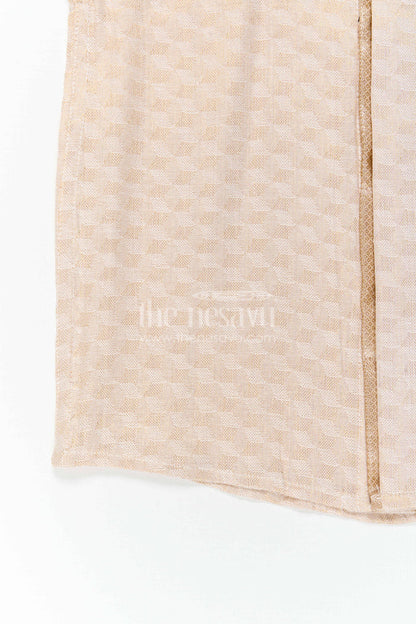 The Nesavu Boys Cotton Shirt Boys Cotton Shirt for Festive Family Visits Nesavu Nesavu Boys Cotton Shirt For Festive Family Visits With Mandarin Collar And Textured Weave