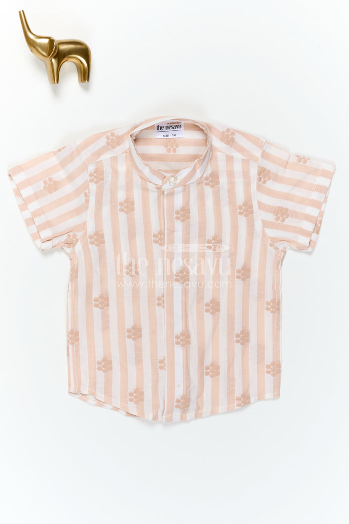 The Nesavu Boys Cotton Shirt Boys Cotton Shirt for Festive Outings and Casual Wear Nesavu Nesavu Boys Cotton Embroidered Shirt For Festive Outings And Smart Casual Wear With Breathable Fabric