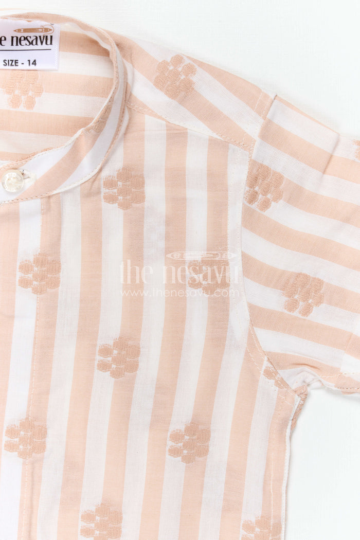The Nesavu Boys Cotton Shirt Boys Cotton Shirt for Festive Outings and Casual Wear Nesavu Nesavu Boys Cotton Embroidered Shirt For Festive Outings And Smart Casual Wear With Breathable Fabric