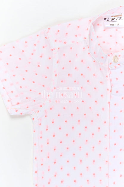 The Nesavu Boys Cotton Shirt Boys Cotton Shirt for Festive Outings and Smart Casual Wear Nesavu Nesavu Boys Dobby Cotton Shirt For Festive Outings And Smart Casual Wear With Breathable Textured Fabric