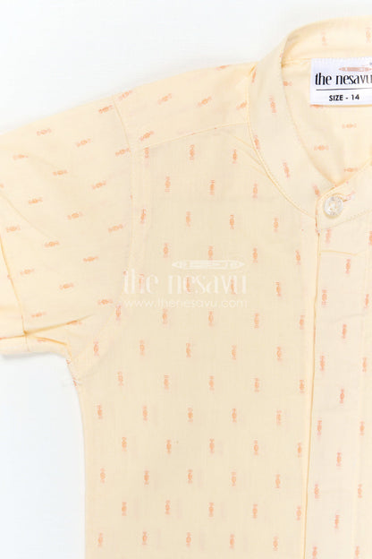 The Nesavu Boys Cotton Shirt Boys Cotton Shirt for Festive Outings and Traditional Wear Nesavu Nesavu Boys Cotton Butti Shirt For Festive Outings And Traditional Wear With Breathable Comfortable Fabric
