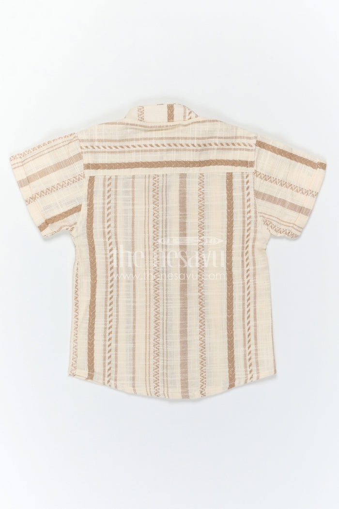 The Nesavu Boys Cotton Shirt Boys Cotton Shirt for Festive Wear and Special Occasional Event Nesavu Nesavu Boys Cotton Jacquard Shirt For Festive Wear And Special Occasions With Breathable Textured Fabric