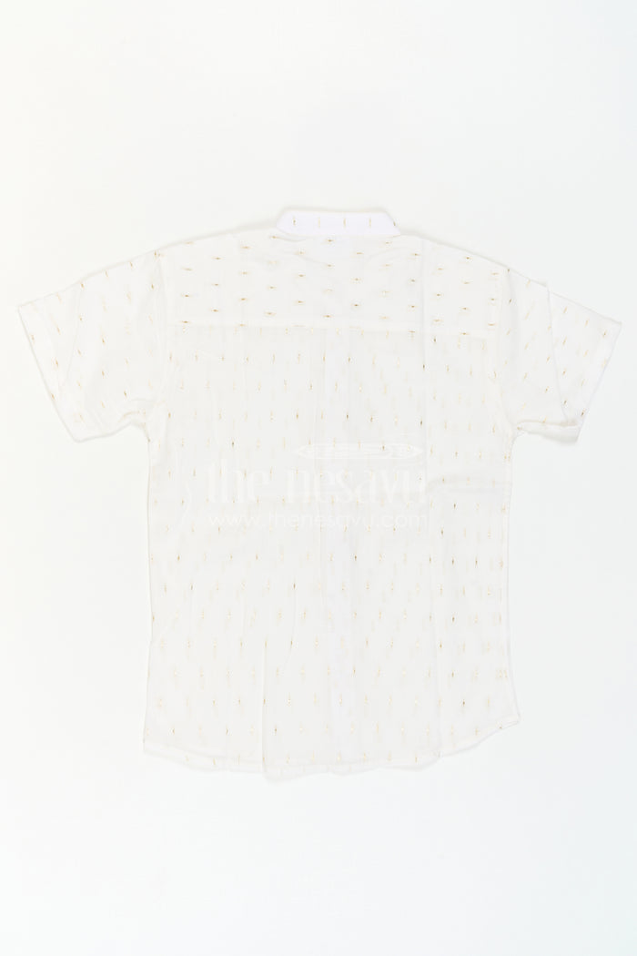 The Nesavu Boys Cotton Shirt Boys Cotton Shirt for Festive Wear and Special Occasions Nesavu Nesavu Boys Cotton Shimmer Butti Shirt For Festive Wear And Special Occasions With Breathable Fabric