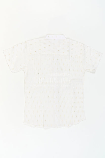 The Nesavu Boys Cotton Shirt Boys Cotton Shirt for Festive Wear and Special Occasions Nesavu Nesavu Boys Cotton Shimmer Butti Shirt For Festive Wear And Special Occasions With Breathable Fabric