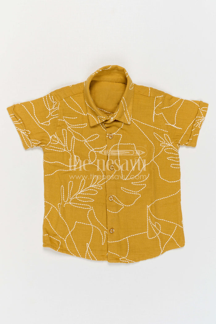 The Nesavu Boys Cotton Shirt Boys Cotton Shirt for Playful Dates and Everyday Comfort Nesavu Nesavu Boys Muslin Cotton Shirt For Casual Outings Breathable Comfortable Everyday Wear For Kids
