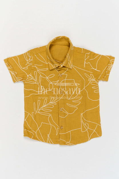 The Nesavu Boys Cotton Shirt Boys Cotton Shirt for Playful Dates and Everyday Comfort Nesavu Nesavu Boys Muslin Cotton Shirt For Casual Outings Breathable Comfortable Everyday Wear For Kids