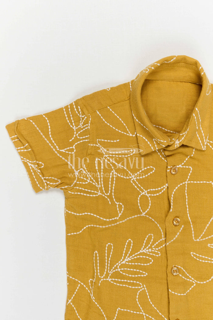 The Nesavu Boys Cotton Shirt Boys Cotton Shirt for Playful Dates and Everyday Comfort Nesavu Nesavu Boys Muslin Cotton Shirt For Casual Outings Breathable Comfortable Everyday Wear For Kids