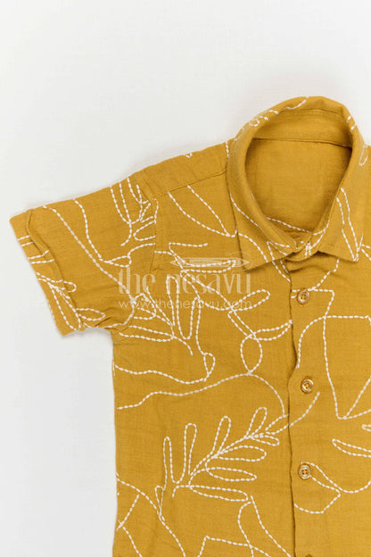 The Nesavu Boys Cotton Shirt Boys Cotton Shirt for Playful Dates and Everyday Comfort Nesavu Nesavu Boys Muslin Cotton Shirt For Casual Outings Breathable Comfortable Everyday Wear For Kids