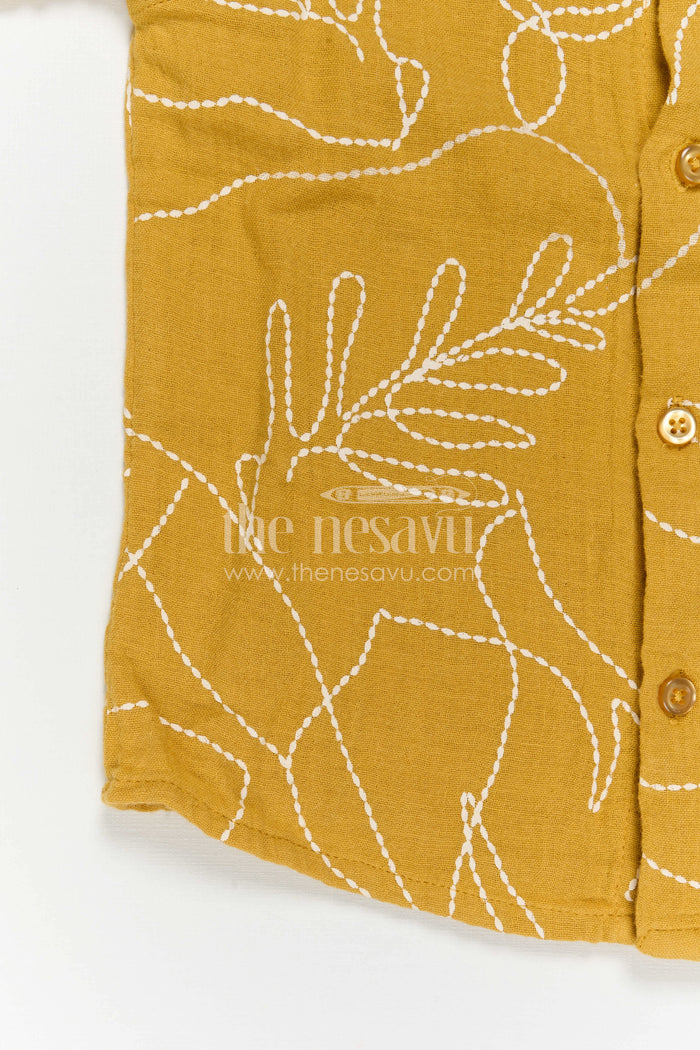 The Nesavu Boys Cotton Shirt Boys Cotton Shirt for Playful Dates and Everyday Comfort Nesavu Nesavu Boys Muslin Cotton Shirt For Casual Outings Breathable Comfortable Everyday Wear For Kids