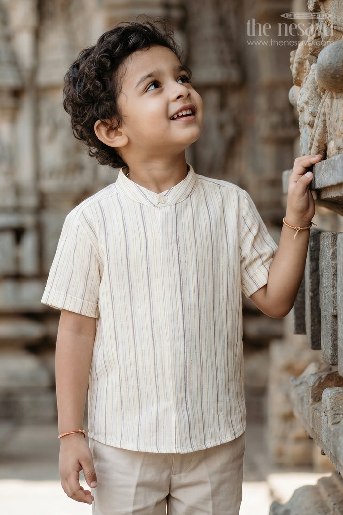 Boys Cotton Shirt for School Ethnic Day