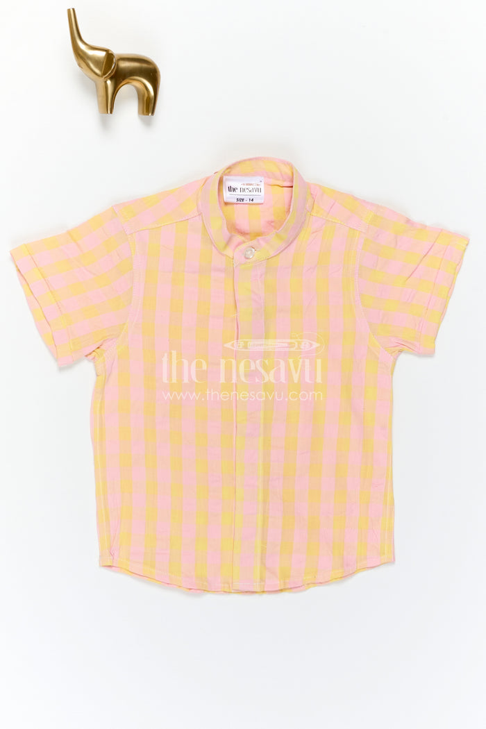 The Nesavu Boys Cotton Shirt Boys Cotton Shirt for Summer Outings and Casual Day Wear Nesavu Nesavu Boys Cotton Checked Shirt For Summer Outings And Casual Daily Wear With Breathable Fabric