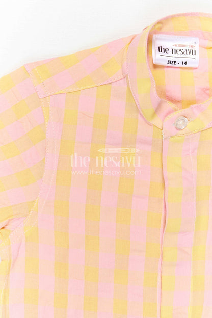 The Nesavu Boys Cotton Shirt Boys Cotton Shirt for Summer Outings and Casual Day Wear Nesavu Nesavu Boys Cotton Checked Shirt For Summer Outings And Casual Daily Wear With Breathable Fabric