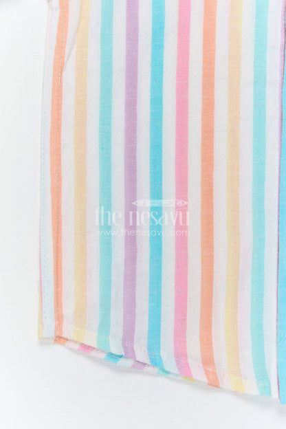 The Nesavu Boys Cotton Shirt Boys Cotton Shirt for Summer Outings and Casual Wear Nesavu Nesavu Boys Cotton Striped Shirt For Summer Outings And Casual Wear With Breathable Comfortable Fabric