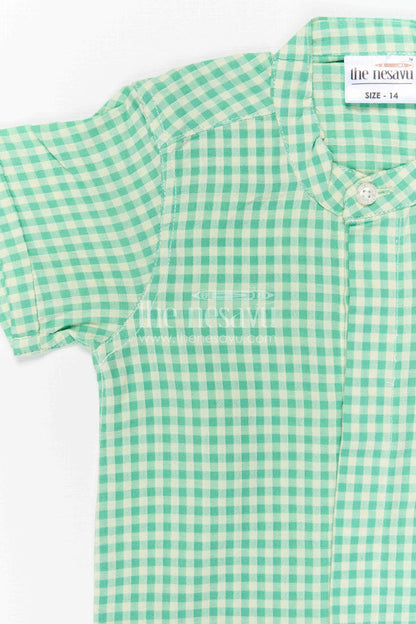 The Nesavu Boys Cotton Shirt Boys Cotton Shirt for Summer Outings and Daily Wear Nesavu Nesavu Boys Cotton Checked Shirt For Summer Outings And Daily Wear With Soft Breathable Fabric