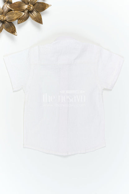 The Nesavu Boys Cotton Shirt Boys Cotton Shirt for Summer Outings and Lightweight Comfort Nesavu Nesavu Boys Seersucker Cotton Shirt For Summer Outings And Daily Wear With Lightweight Breathable Fabric