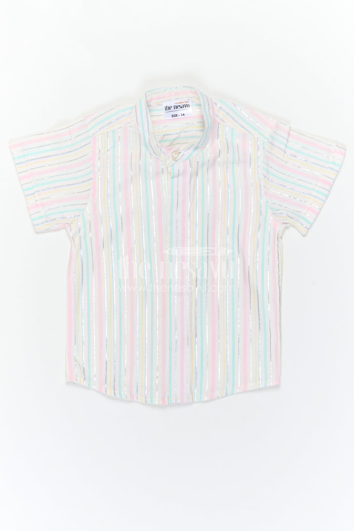 The Nesavu Boys Cotton Shirt Boys Cotton Shirt for Summer Outings and Vacation Wear Nesavu Nesavu Boys Cotton Striped Shirt For Summer Outings And Vacation Wear With Breathable Comfortable Fabric