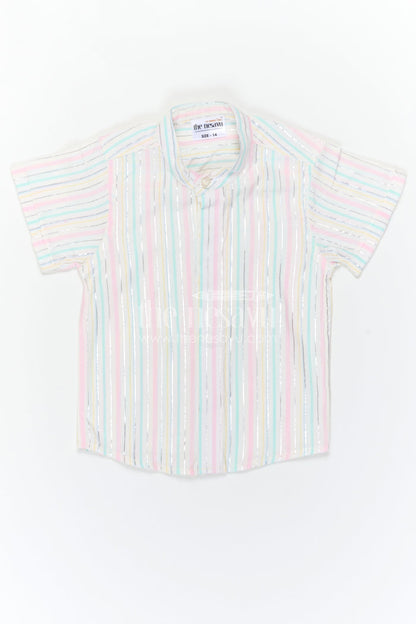 The Nesavu Boys Cotton Shirt Boys Cotton Shirt for Summer Outings and Vacation Wear Nesavu Nesavu Boys Cotton Striped Shirt For Summer Outings And Vacation Wear With Breathable Comfortable Fabric