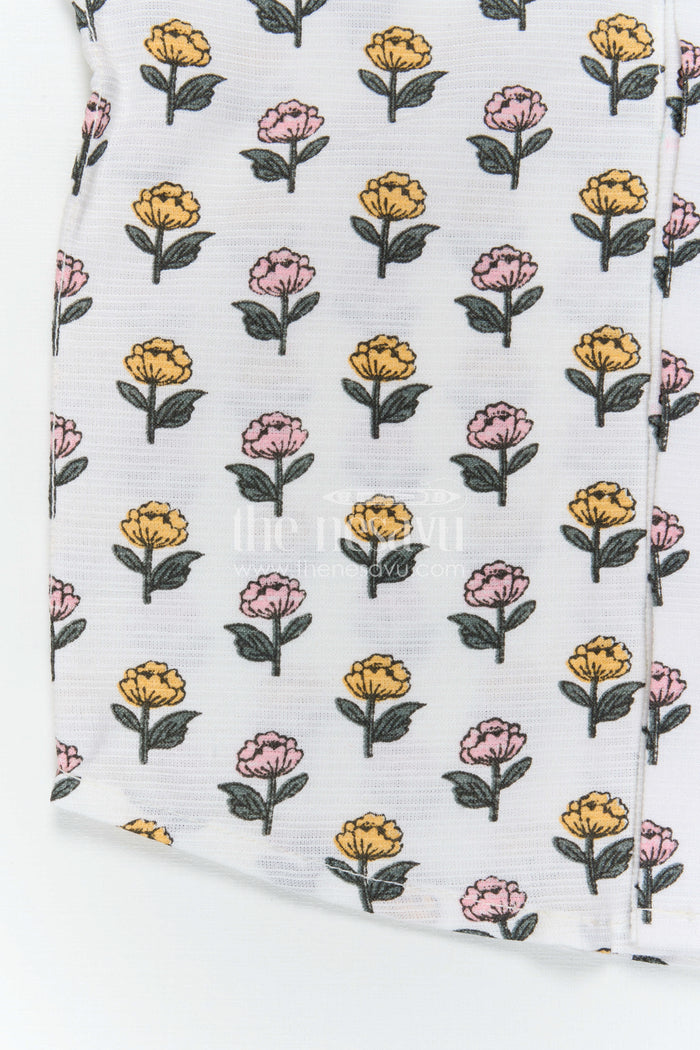 The Nesavu Boys Cotton Shirt Boys Cotton Shirt for Summer Wear and Playful Outings Nesavu Nesavu Boys Cotton Floral Printed Shirt For Summer Wear And Casual Outings With Breathable Lightweight Fabric