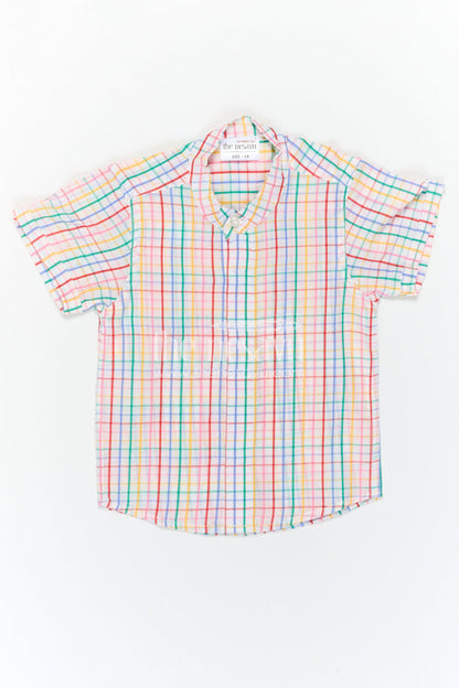 The Nesavu Boys Cotton Shirt Boys Cotton Shirt for Weekend Outings and Casual Wear Nesavu 14 (6M) / Multicolor / Cotton BS445A-14 Nesavu Boys Cotton Checked Shirt For Weekend Outings And Casual Wear With Breathable Comfortable Fabric