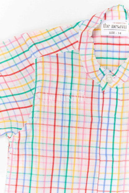 The Nesavu Boys Cotton Shirt Boys Cotton Shirt for Weekend Outings and Casual Wear Nesavu Nesavu Boys Cotton Checked Shirt For Weekend Outings And Casual Wear With Breathable Comfortable Fabric