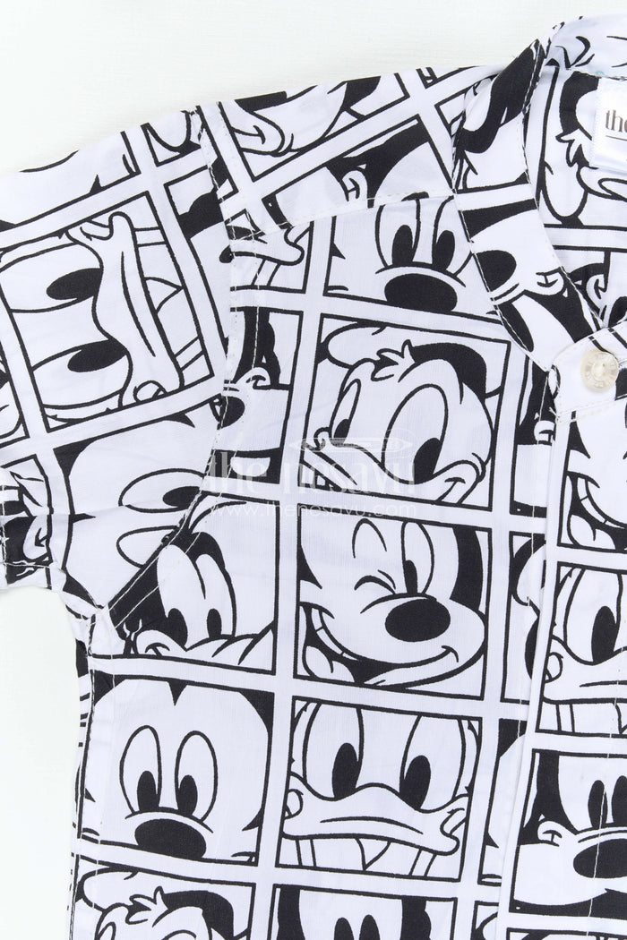 The Nesavu Boys Cotton Shirt Boys Cotton Shirt with Cartoon Print for Playful Dates Nesavu Nesavu Boys Cotton Cartoon Printed Shirt For Fun Outings And Casual Wear With Breathable Fabric