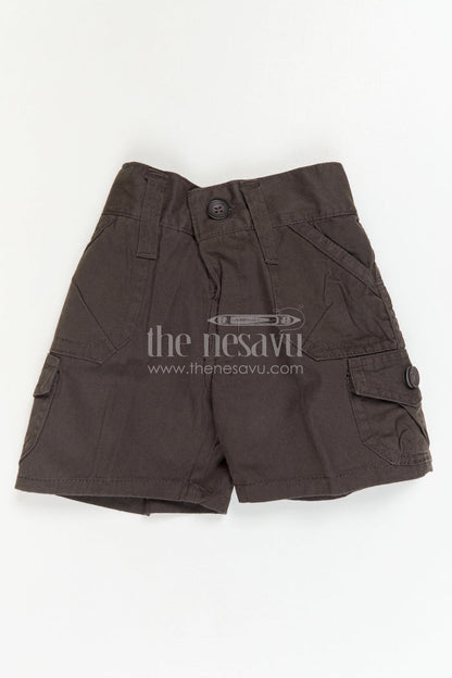 The Nesavu Boys Shorts Boys Cotton Shorts for Everyday Ease and Mobility Nesavu Nesavu cotton boys shorts with button flap pockets – perfect for daily wear and school outings