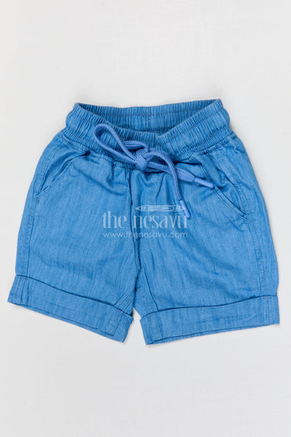 The Nesavu Boys Shorts Boys Cotton Shorts for Sports Practice and Everyday Play Nesavu 14 (6M) / Blue / Cotton BWS092B-14 Nesavu boys cotton shorts for sports practice and everyday play breathable kids drawstring shorts