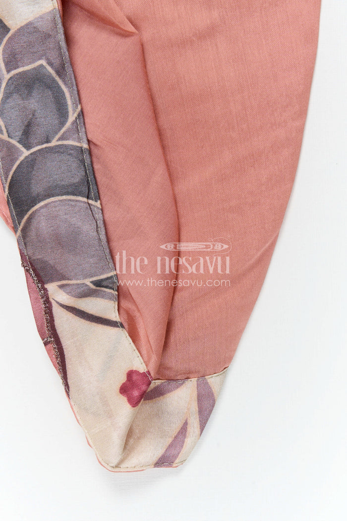 The Nesavu Boys Dothi Set Boys Dhoti Set for Festive Wear and Traditional Functions Nesavu Nesavu Boys Dhoti Set In Viscose Silk With Digital Print For Festive Wear And Traditional Functions In Cream