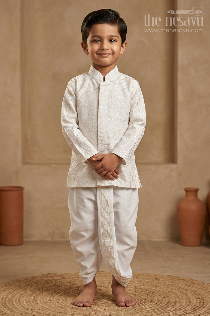 Boys Dothi Set with Mirror and Sequence Embroidery Ethnic Festive Wear