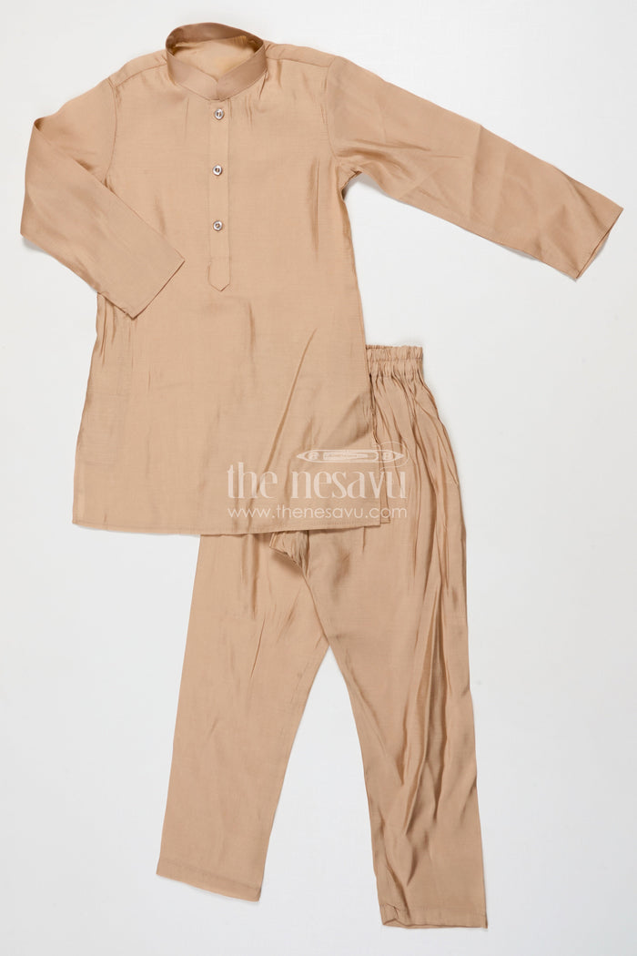 The Nesavu Boys Jacket Sets Boys Embroidered Jacket Set for Festive Functions and Wedding Receptions Nesavu Nesavu boys jacket kurta set with embroidered Nehru jacket for festive occasions and wedding wear
