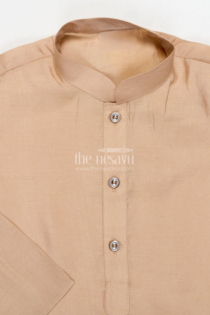 The Nesavu Boys Jacket Sets Boys Embroidered Jacket Set for Festive Functions and Wedding Receptions Nesavu Nesavu boys jacket kurta set with embroidered Nehru jacket for festive occasions and wedding wear