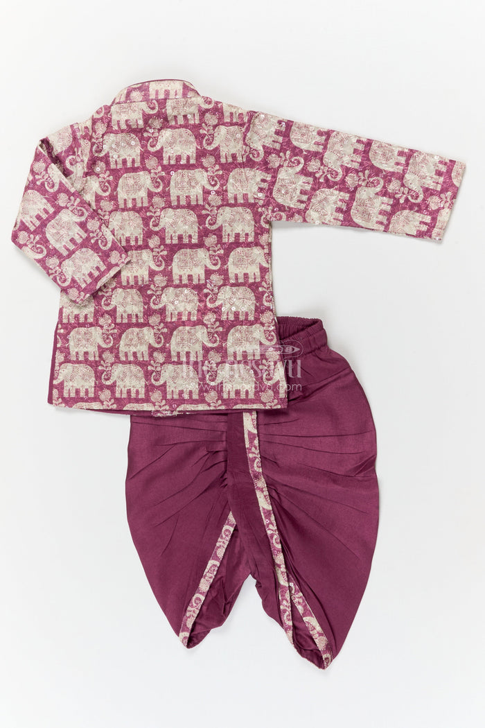 The Nesavu Boys Dothi Set Boys Ethnic Dhoti Kurta Set for Temple Visits and Festive Wear Nesavu Nesavu boys embroidered dhoti kurta set for temple visits and traditional festivals