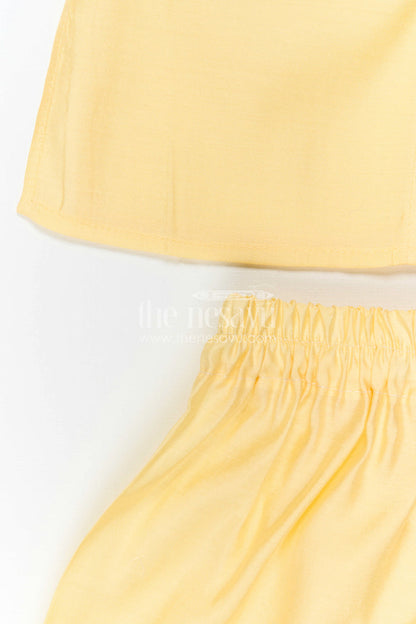The Nesavu Boys Jacket Sets Boys Ethnic Jacket Set for Temple and Festive Celebrations Nesavu Nesavu Boys Yellow Jacket Set With Sequence Embroidery In Viscose Silk For Weddings And Festive Wear