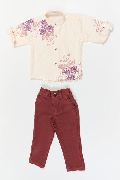 The Nesavu Boys Jacket Sets Boys Ethnic Jacket Suit for Weddings and Festive Family Gatherings Nesavu Nesavu boys viscose blend jacket suit with designer jacket for weddings and festive occasions