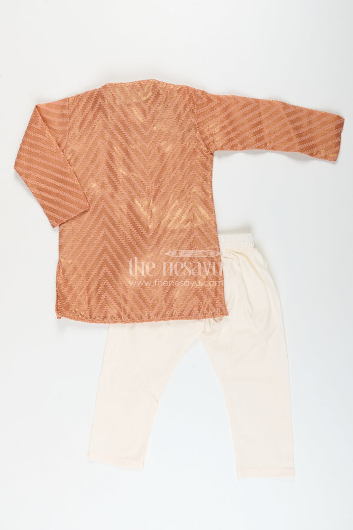 The Nesavu Boys Kurtha Set Boys Ethnic Silk Kurta Set for Festive and Cultural Events Nesavu Nesavu boys silk blend ethnic kurta set churidar festive cultural occasions