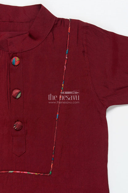 The Nesavu Boys Jacket Sets Boys Festive Jacket Set for Weddings and Special Occasions Nesavu Nesavu boys ethnic jacket set digital print weddings festive family occasions
