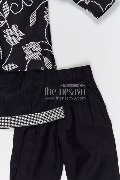 The Nesavu Boys Jacket Sets Boys Festive Kurta Jacket Set for Weddings and Celebrations Nesavu Nesavu boys silk cotton embroidered kurta jacket set for weddings festive celebrations and family occasions