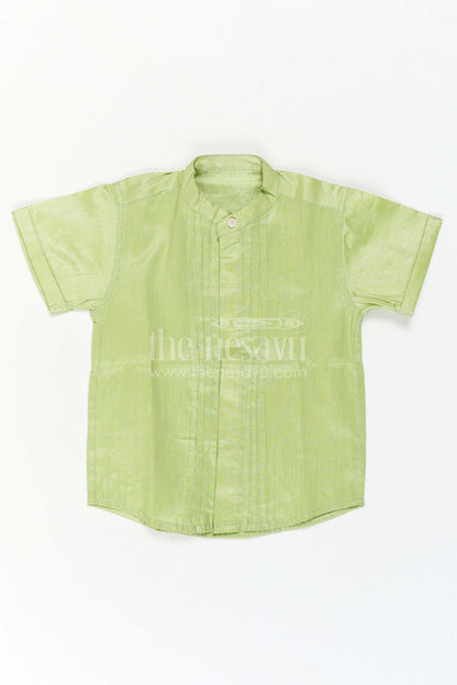 The Nesavu Boys Silk Shirt Boys Festive Silk Shirt for Traditional Celebrations Nesavu Nesavu Boys Tissue Silk Shirt For Traditional Celebrations Weddings And Festive Family Events