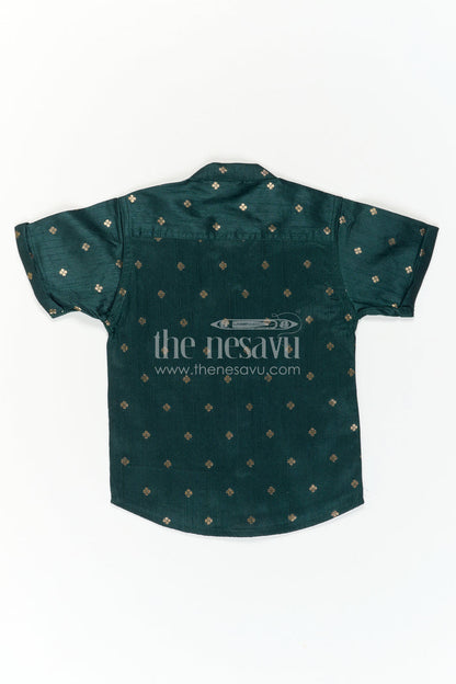 The Nesavu Boys Silk Shirt Boys Festive Silk Shirt for Wedding Receptions and Family Functions Nesavu Nesavu Boys Raw Silk Shirt With Jacquard Butta Design For Weddings And Festive Gatherings