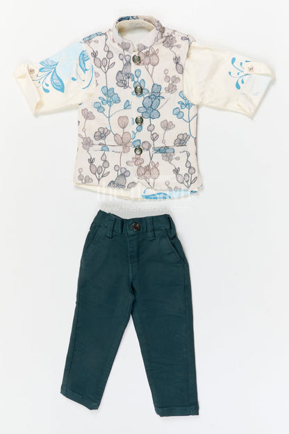 The Nesavu Boys Jacket Sets Boys Jacket Set for Festive Celebrations and Special Occasions Nesavu Nesavu boys viscose blend jacket set with designer jacket for festive celebrations and weddings