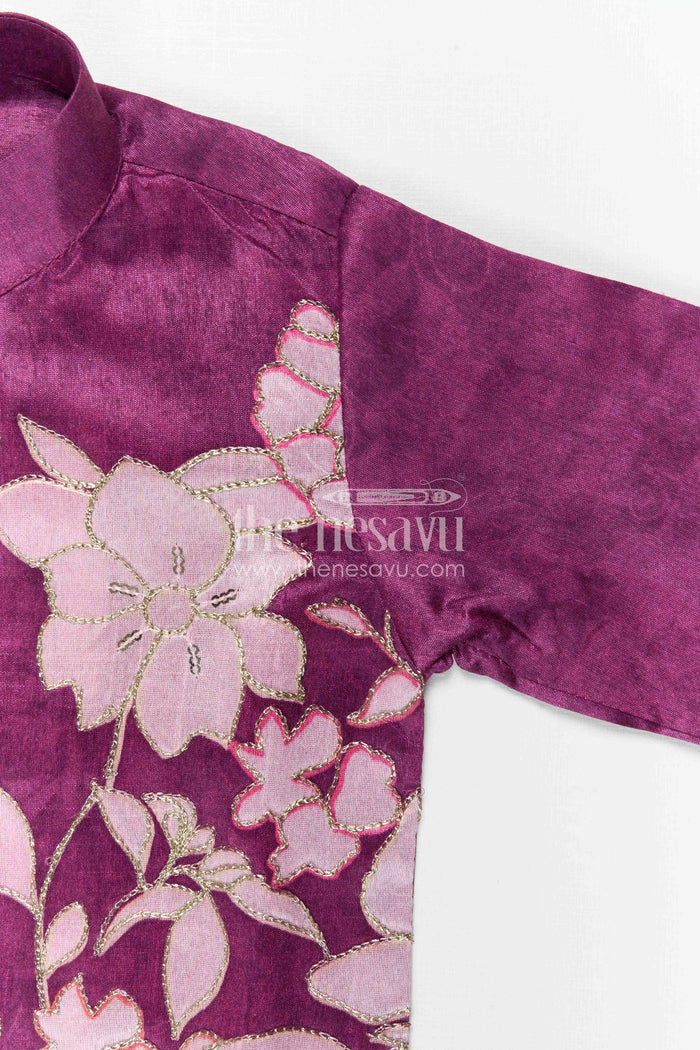 The Nesavu Boys Kurtha Set Boys Kurta Shirt and Pant for Weddings and Festive Celebrations Nesavu Nesavu Boys Green Kurta Set In Viscose Silk With Embroidery For Weddings And Festive Celebrations
