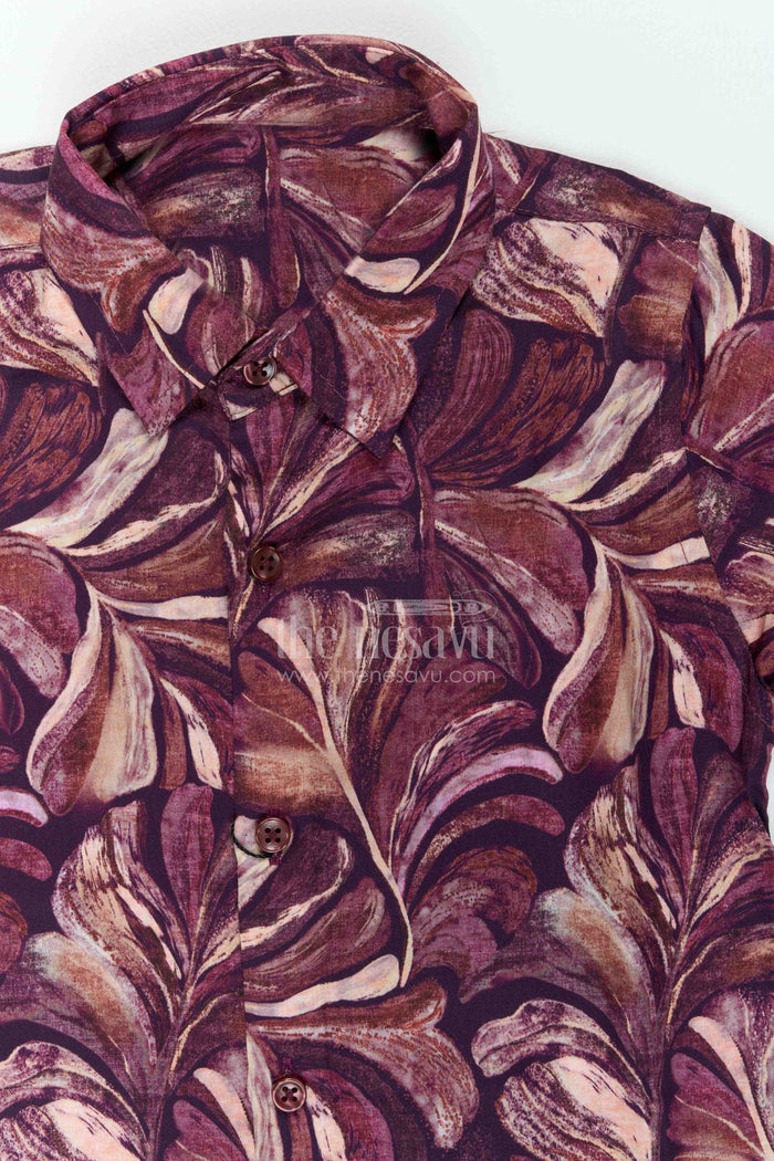 The Nesavu Boys Cotton Shirt Boys Leaf Print Shirt for Festive Dinners Birthdays and Stylish Family Outings Nesavu Nesavu Boys Leaf Print Shirt For Festive Dinners Birthdays Family Outings And Stylish Weekend Occasions