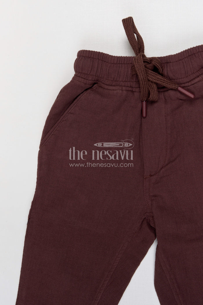 The Nesavu Boys Pant Boys Lightweight Muslin Cotton Pants for Active Kids Daily Wear Nesavu Nesavu boys lightweight muslin cotton pants for daily wear breathable kids casual pants