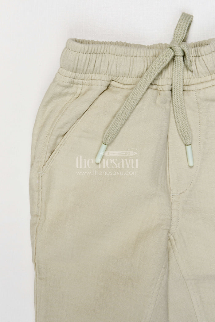 The Nesavu Boys Pant Boys Muslin Cotton Pants for Comfortable School and Daily Wear Nesavu Nesavu boys muslin cotton pants for school and everyday wear breathable kids drawstring pants