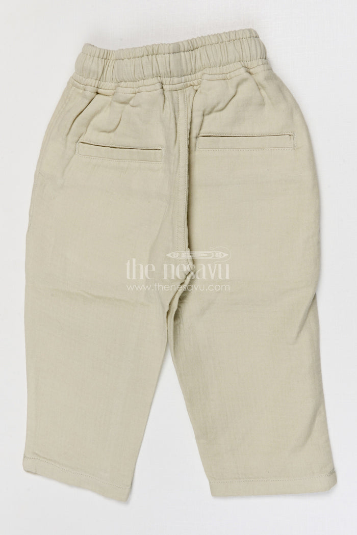 The Nesavu Boys Pant Boys Muslin Cotton Pants for Comfortable School and Daily Wear Nesavu Nesavu boys muslin cotton pants for school and everyday wear breathable kids drawstring pants