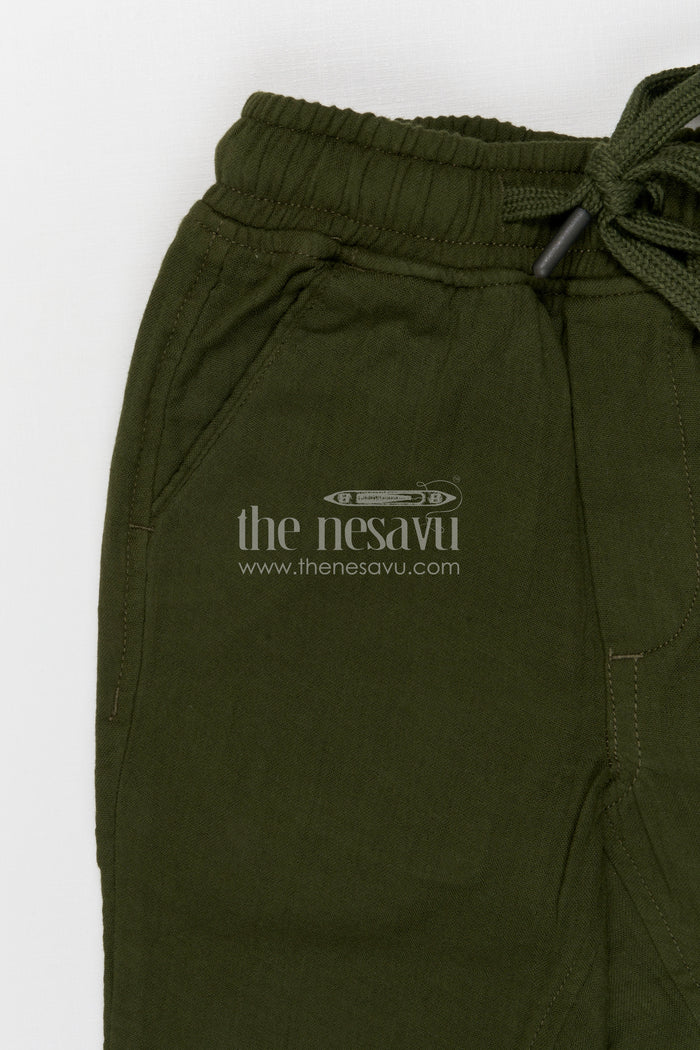 The Nesavu Boys Pant Boys Muslin Cotton Pants for Daily Comfort and Casual Outings Nesavu Nesavu boys muslin cotton pants for everyday wear breathable kids casual drawstring pants