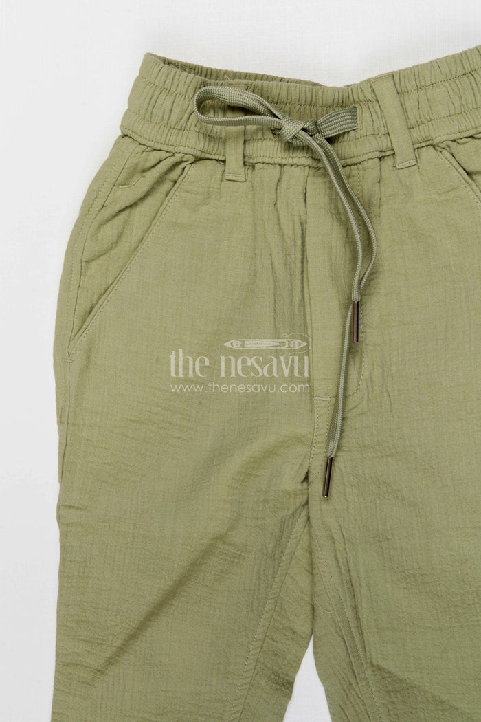 The Nesavu Boys Pant Boys Muslin Cotton Pants for Outdoor Play and Daily Comfort Nesavu Nesavu boys muslin cotton pants for outdoor play and everyday comfort breathable kids drawstring pants