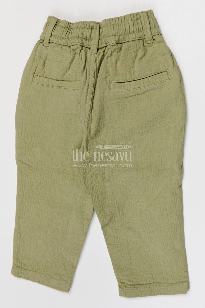 The Nesavu Boys Pant Boys Muslin Cotton Pants for Outdoor Play and Daily Comfort Nesavu Nesavu boys muslin cotton pants for outdoor play and everyday comfort breathable kids drawstring pants